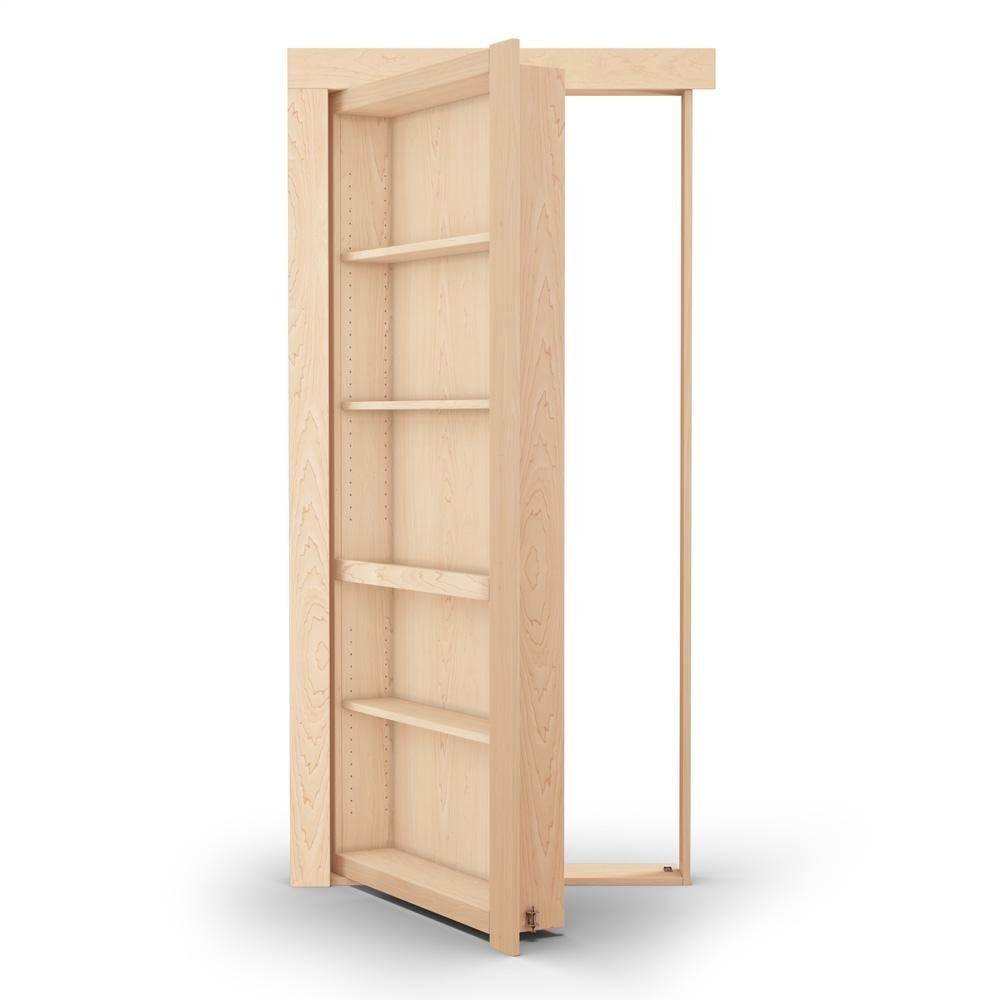 Single Flush Mount Maple Hidden Bookcase Door - Tampa Home & Garden Store