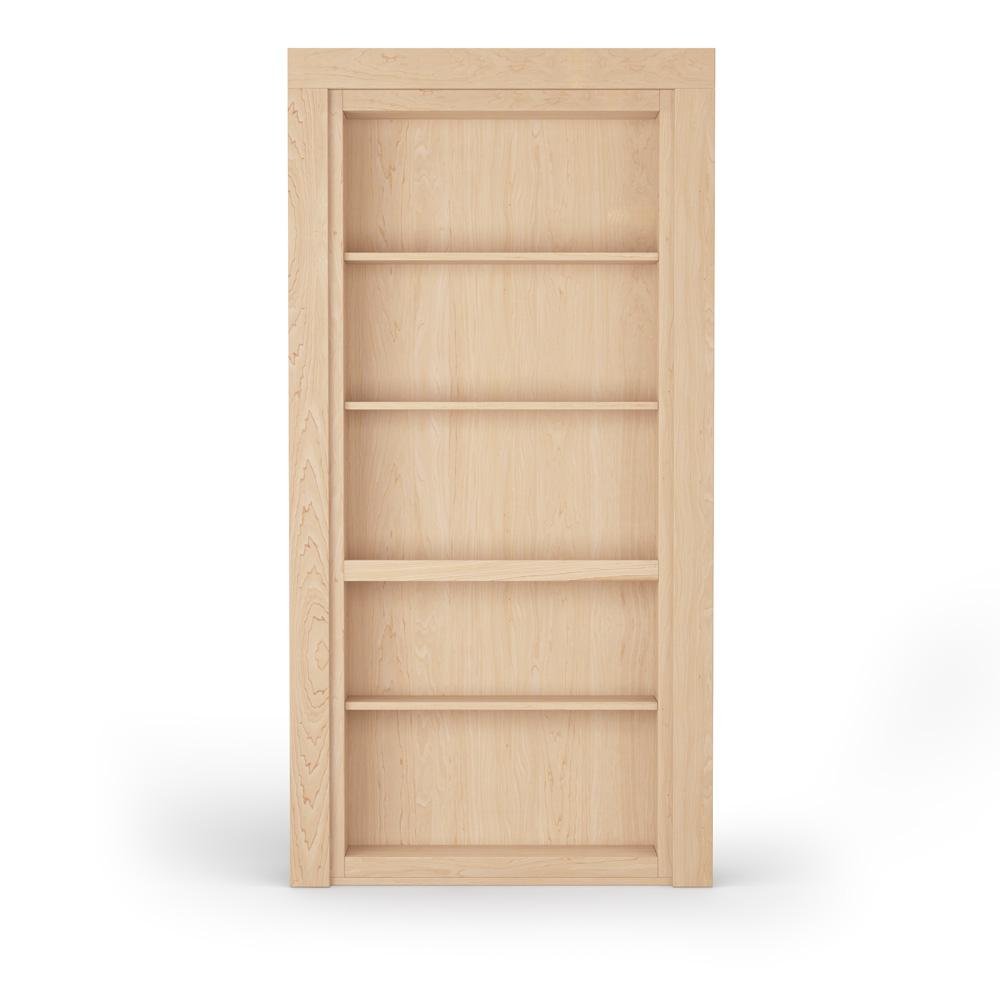 Single Flush Mount Maple Hidden Bookcase Door - Tampa Home & Garden Store
