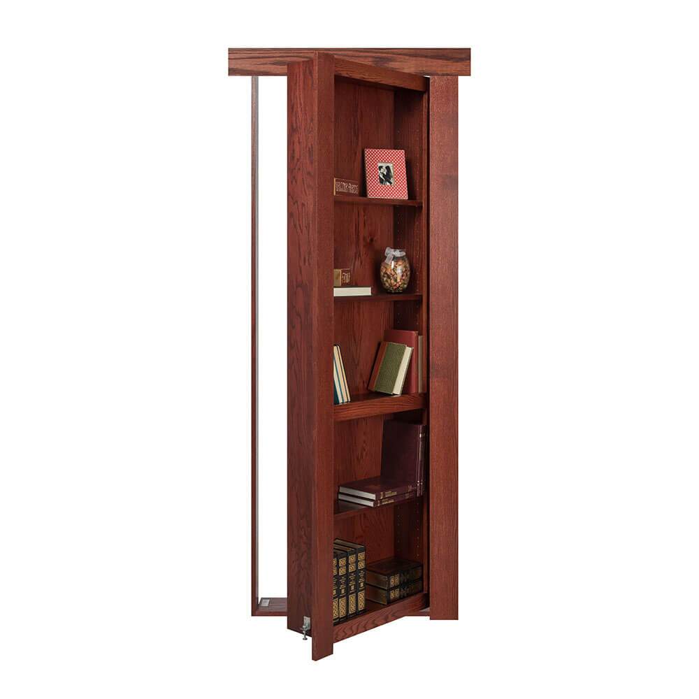 Single Flush Mount Oak Hidden Bookcase Door - Tampa Home & Garden Store