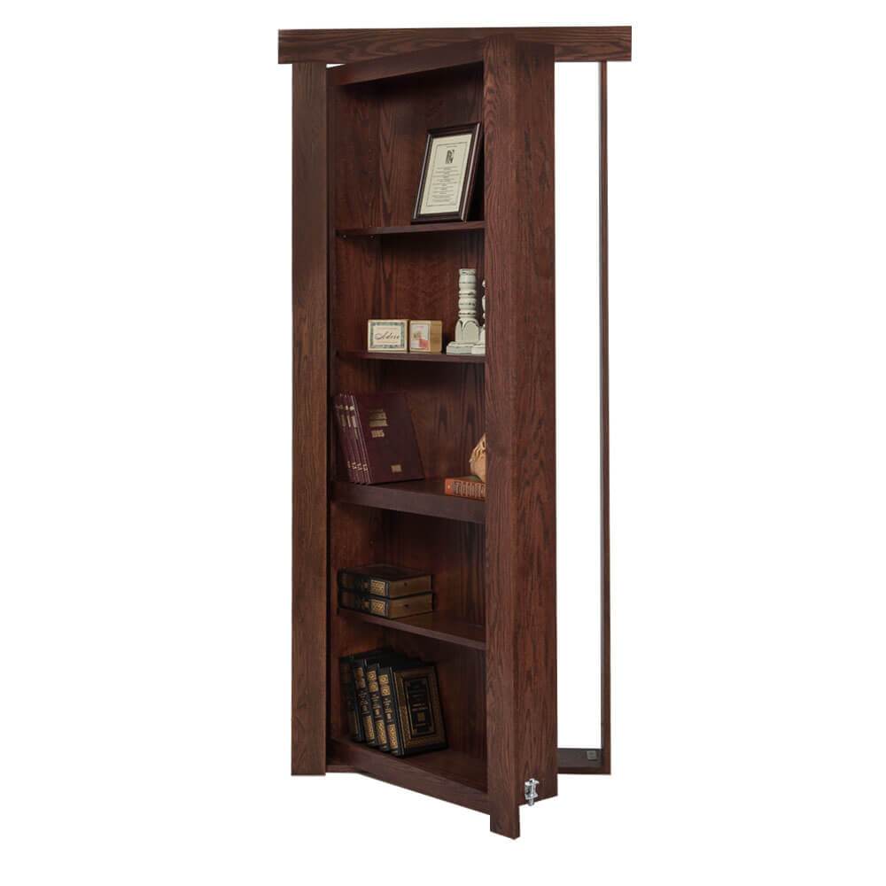 Single Flush Mount Oak Hidden Bookcase Door - Tampa Home & Garden Store