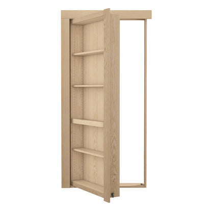 Single Flush Mount Oak Hidden Bookcase Door - Tampa Home & Garden Store