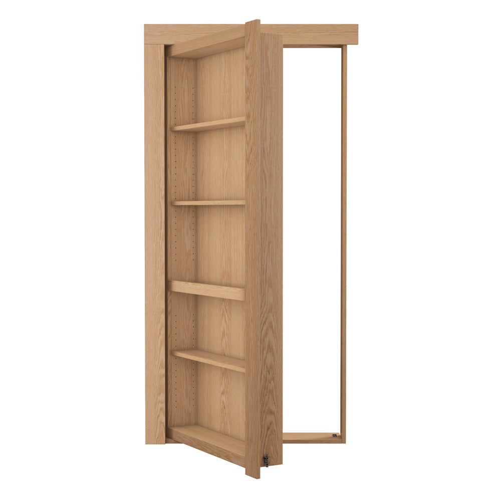 Single Flush Mount Oak Hidden Bookcase Door - Tampa Home & Garden Store