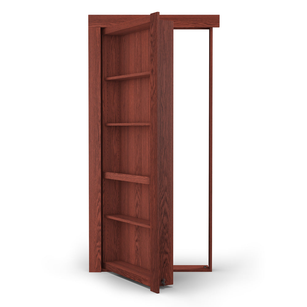 Single Flush Mount Oak Hidden Bookcase Door - Tampa Home & Garden Store
