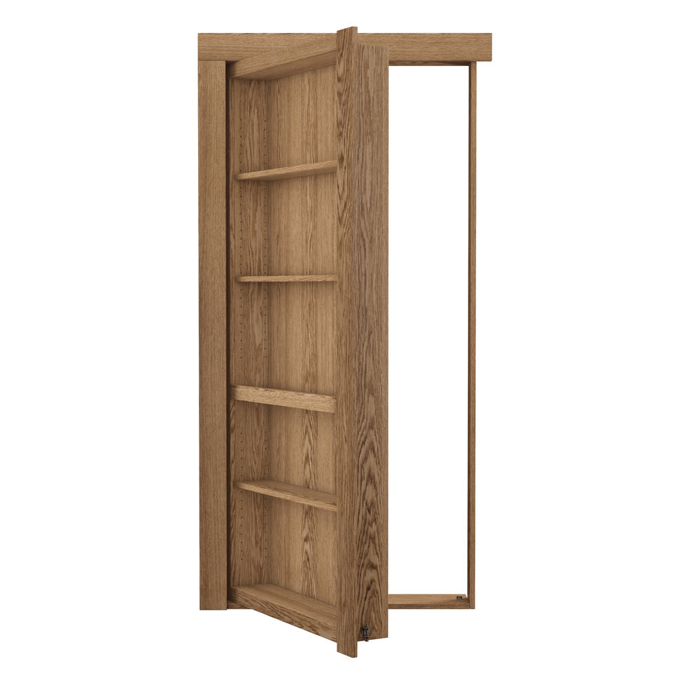 Single Flush Mount Oak Hidden Bookcase Door - Tampa Home & Garden Store