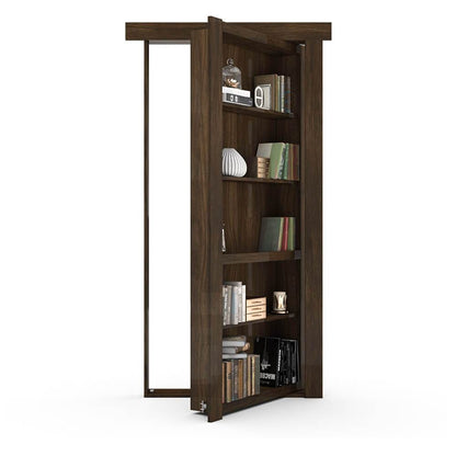 Single Flush Mount Walnut Hidden Bookcase Door - Tampa Home & Garden Store