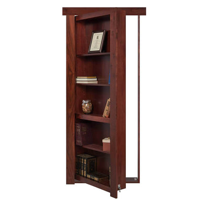 Single Flush Mount Walnut Hidden Bookcase Door - Tampa Home & Garden Store
