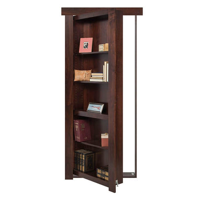 Single Flush Mount Walnut Hidden Bookcase Door - Tampa Home & Garden Store