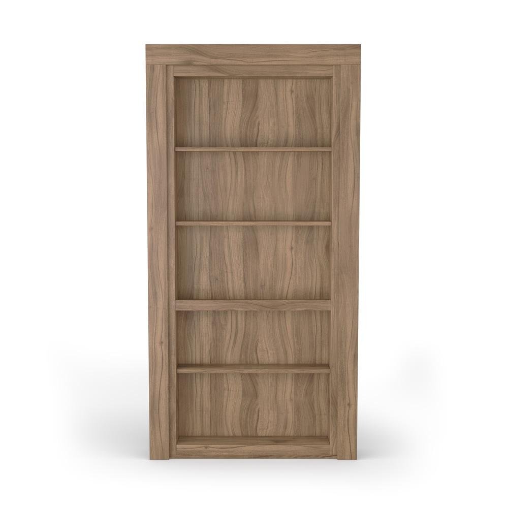 Single Flush Mount Walnut Hidden Bookcase Door - Tampa Home & Garden Store