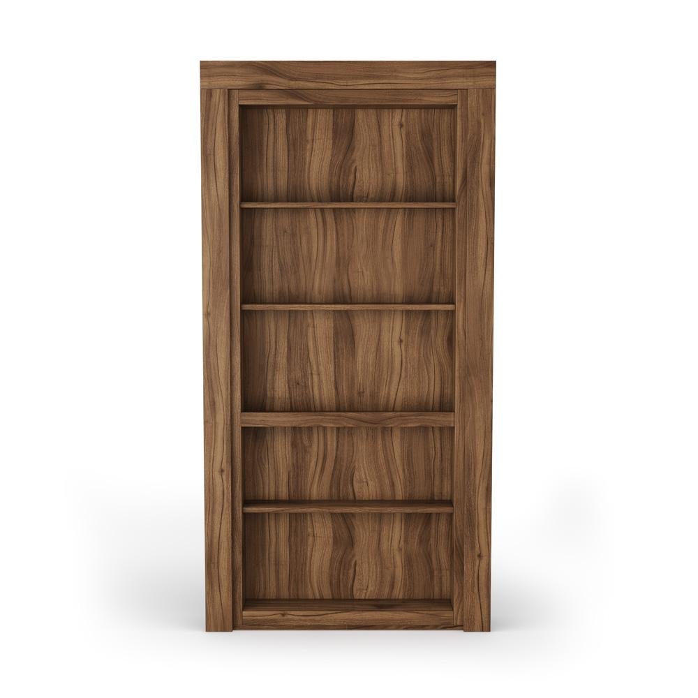 Single Flush Mount Walnut Hidden Bookcase Door - Tampa Home & Garden Store