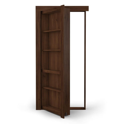 Single Flush Mount Walnut Hidden Bookcase Door - Tampa Home & Garden Store