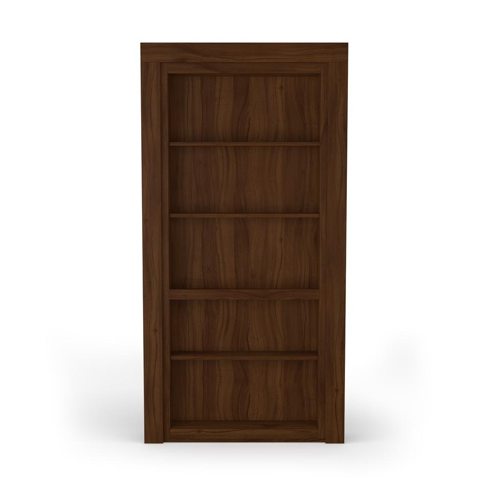 Single Flush Mount Walnut Hidden Bookcase Door - Tampa Home & Garden Store