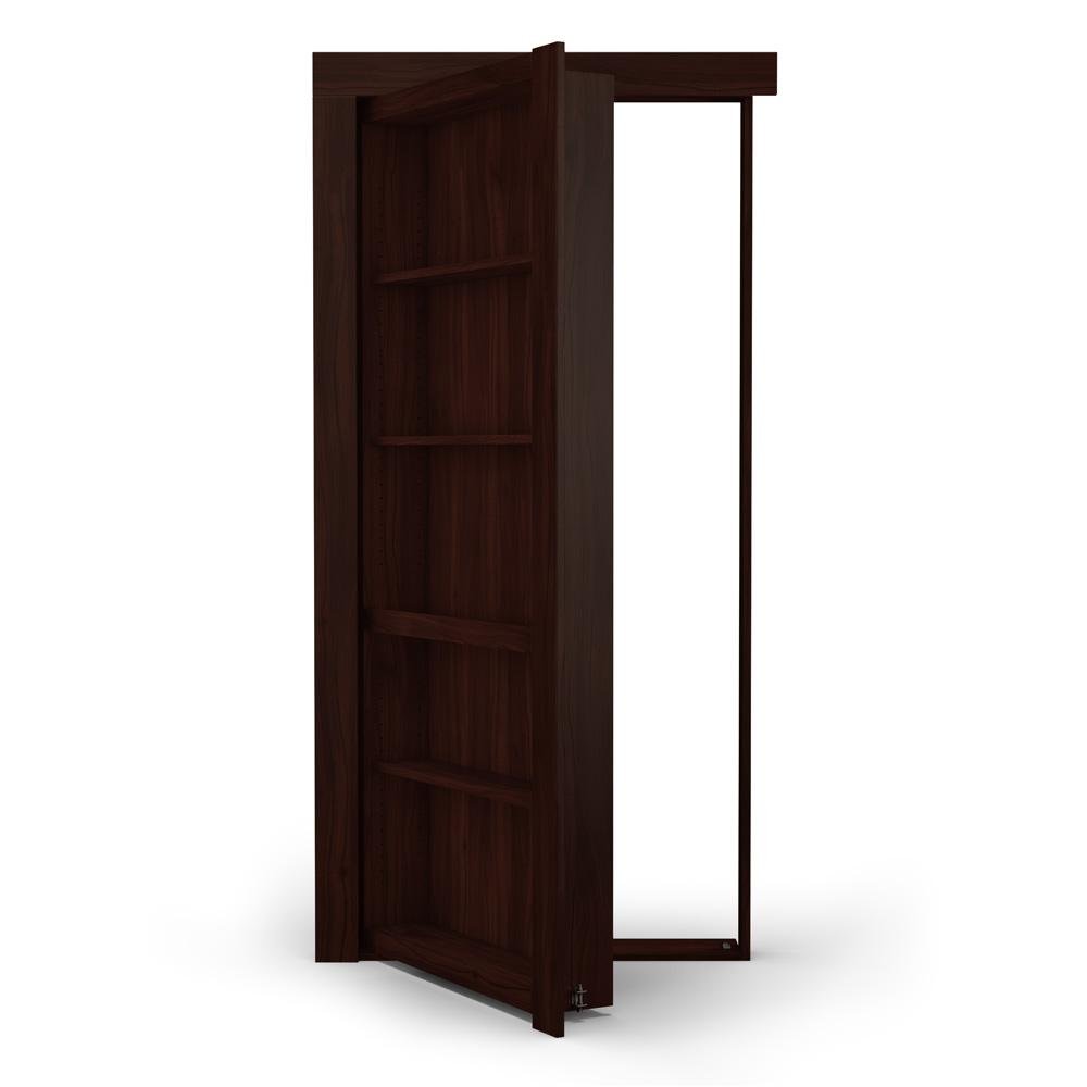 Single Flush Mount Walnut Hidden Bookcase Door - Tampa Home & Garden Store