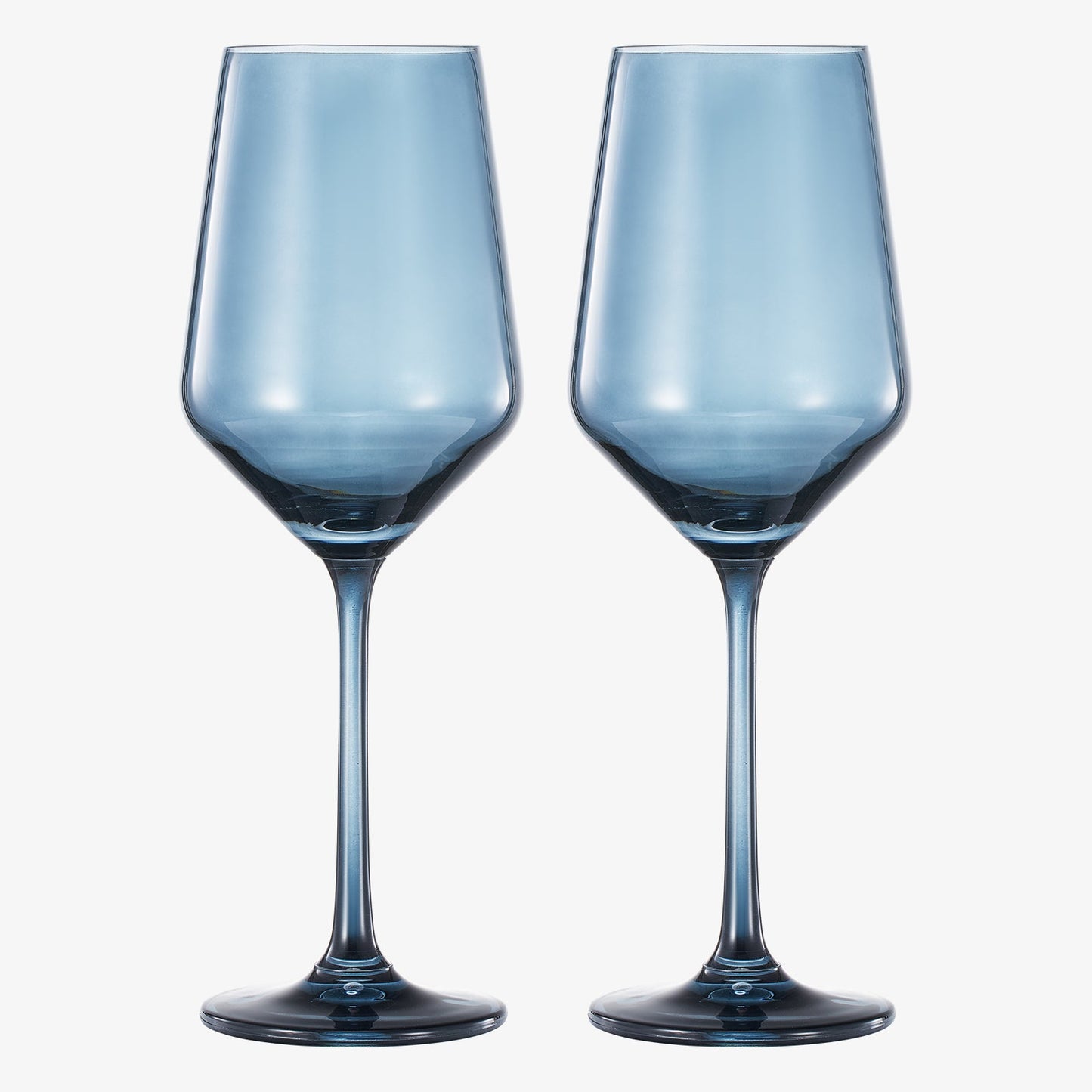 Tonal Stemmed Wine Glasses of the Cloudy Blue Set
