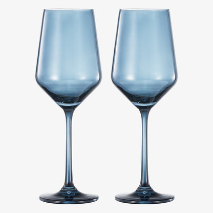 Tonal Stemmed Wine Glasses of the Cloudy Blue Set
