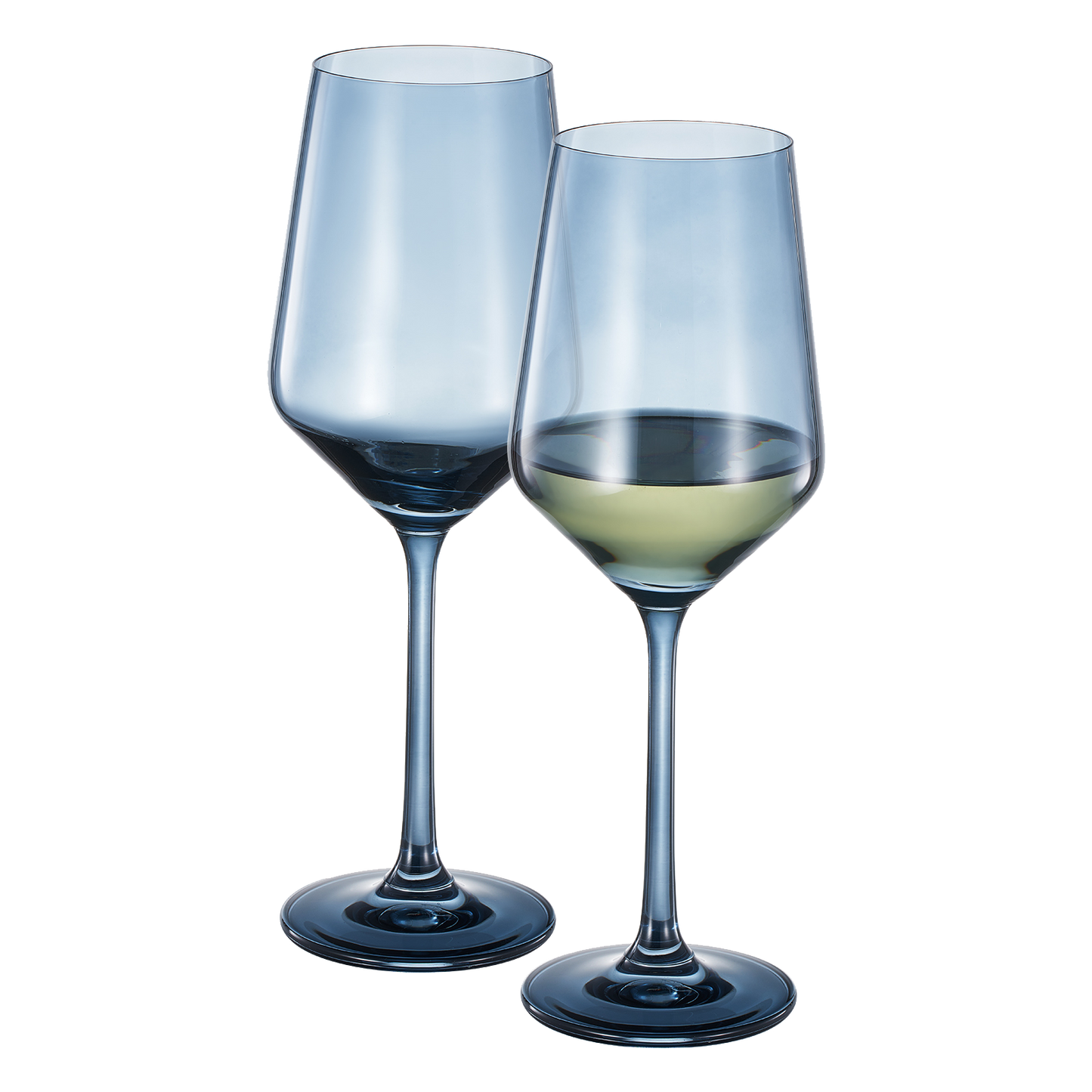 Tonal Stemmed Wine Glasses of the Cloudy Blue Set