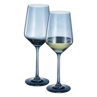 Tonal Stemmed Wine Glasses of the Cloudy Blue Set