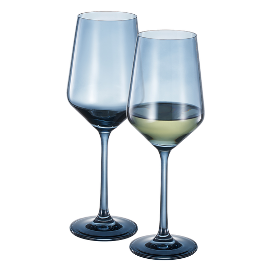 Tonal Stemmed Wine Glasses of the Cloudy Blue Set