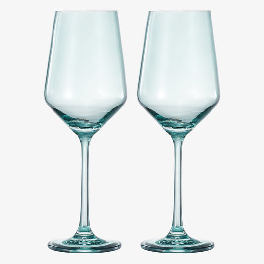 Forest Green Tonal Wine Glasses A Set of Two
