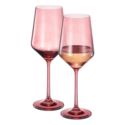 Cranberry Red Tonal Wine Glasses Set of 2