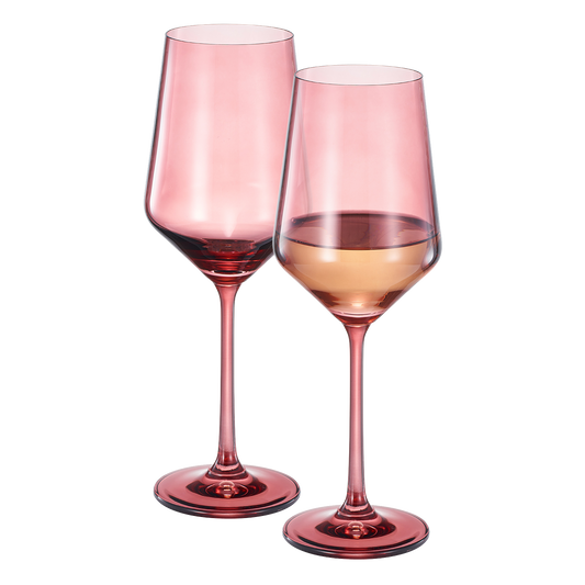 Cranberry Red Tonal Wine Glasses Set of 2