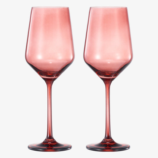 Cranberry Red Tonal Wine Glasses Set of 2