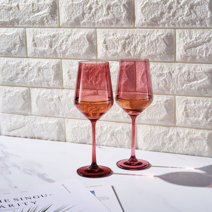 Cranberry Red Tonal Wine Glasses Set of 2