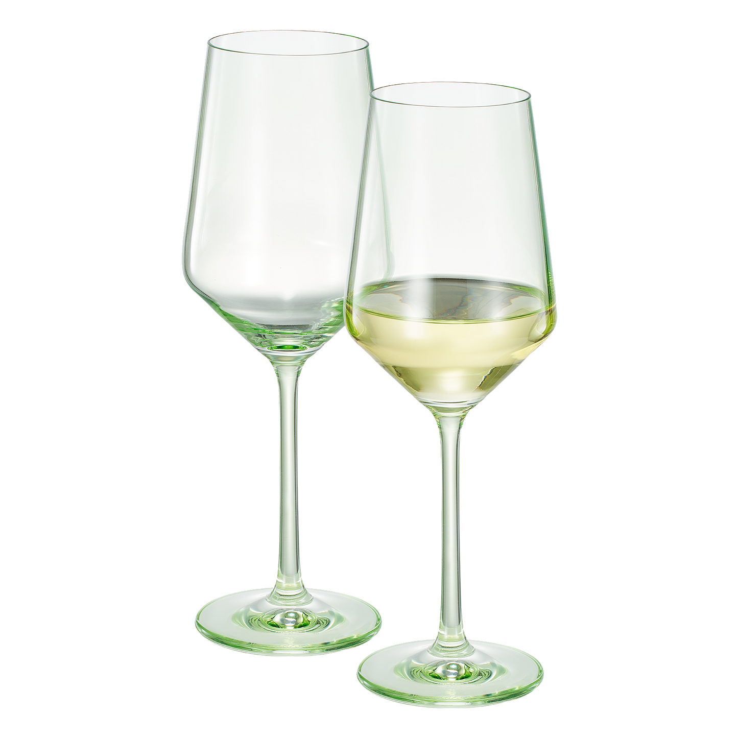 Monet Green Stemmed Wine Glasses and Drinkware