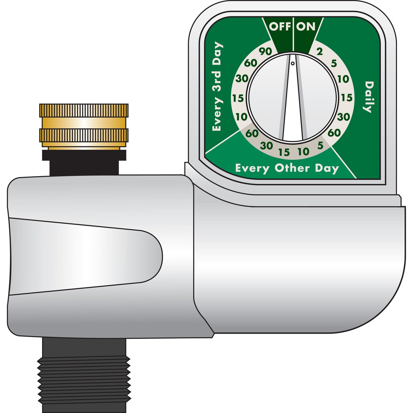 1-Outlet Automatic Single-Dial Hose Faucet Timer