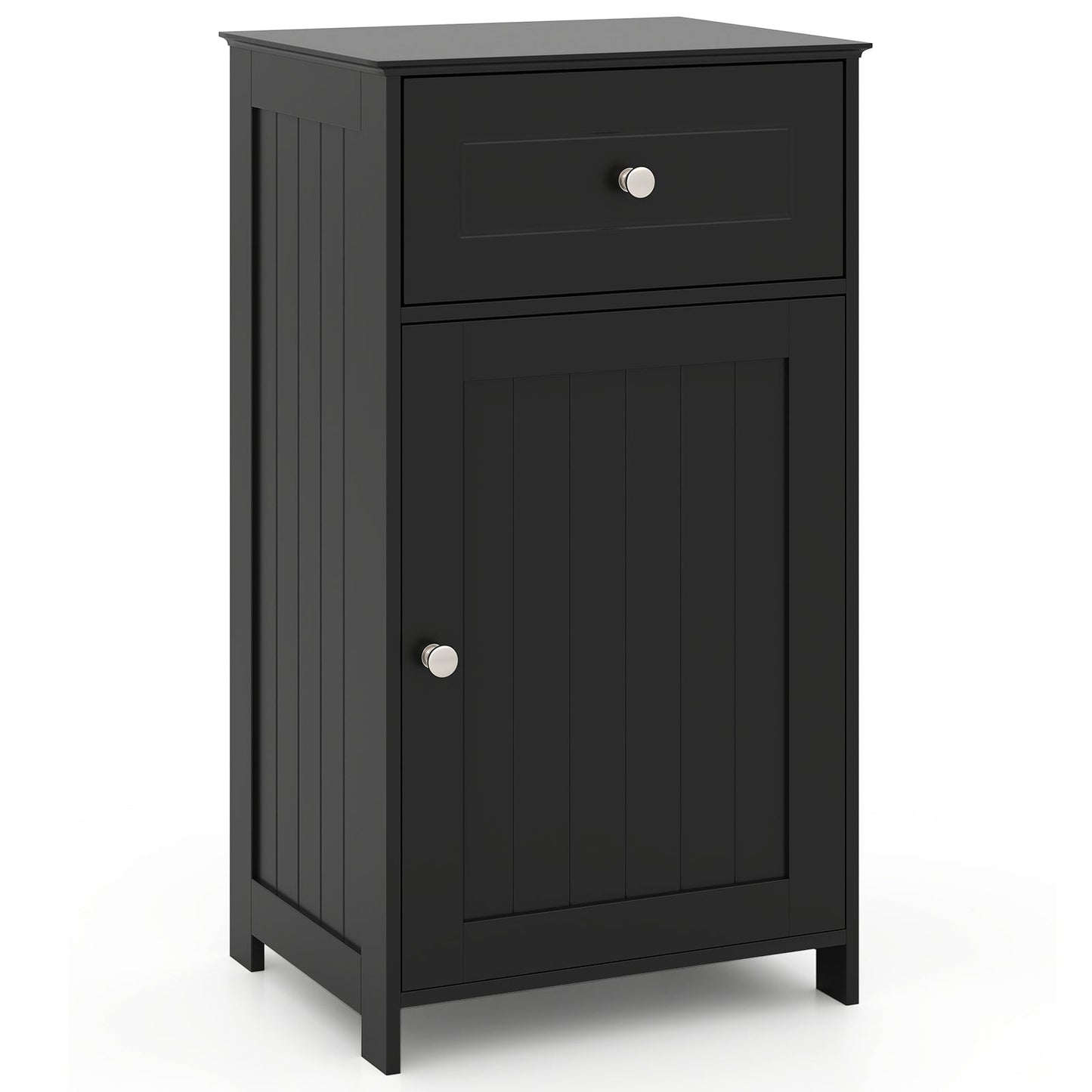 Armario de Baño de Una Puerta con Estante Ajustable y Cajón-Gris