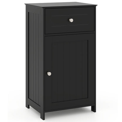 Armario de Baño de Una Puerta con Estante Ajustable y Cajón-Gris
