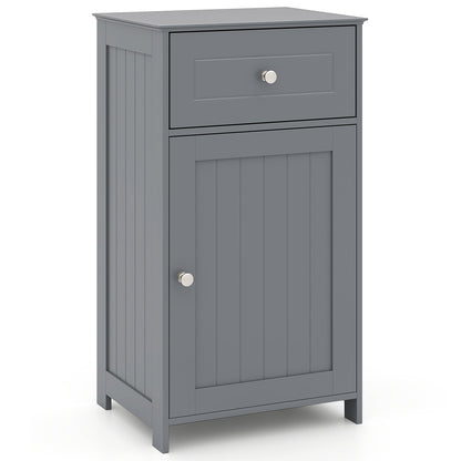 Armario de Baño de Una Puerta con Estante Ajustable y Cajón-Gris