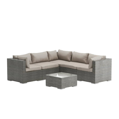 Sino Wicker Sofa Set Cushion Covers; beige cushions on gray wicker by Fire Sense/Balkene Home on Tampa Home & Garden Store