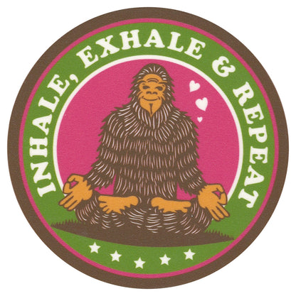 Sip Sip Hooray Coaster -  Big Foot Meditating - Inhale, Exhale, and Repeat - Tampa Home & Garden Store