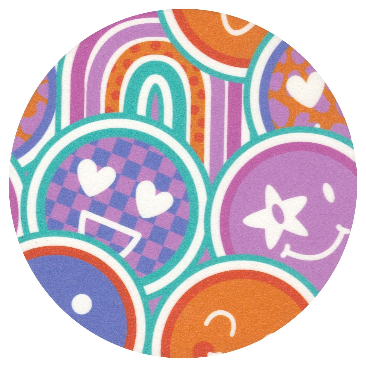 Sip Sip Hooray Coaster -  Pastel Smiley Faces - Tampa Home & Garden Store