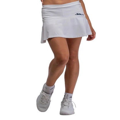 Club 25 Skirt by Siux USA, white women's tennis skirt with logo on Tampa Home & Garden Store