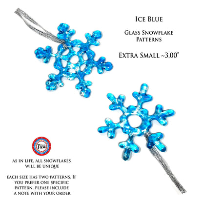 Copo de nieve de cristal hecho a mano - Azul hielo - de studioTica