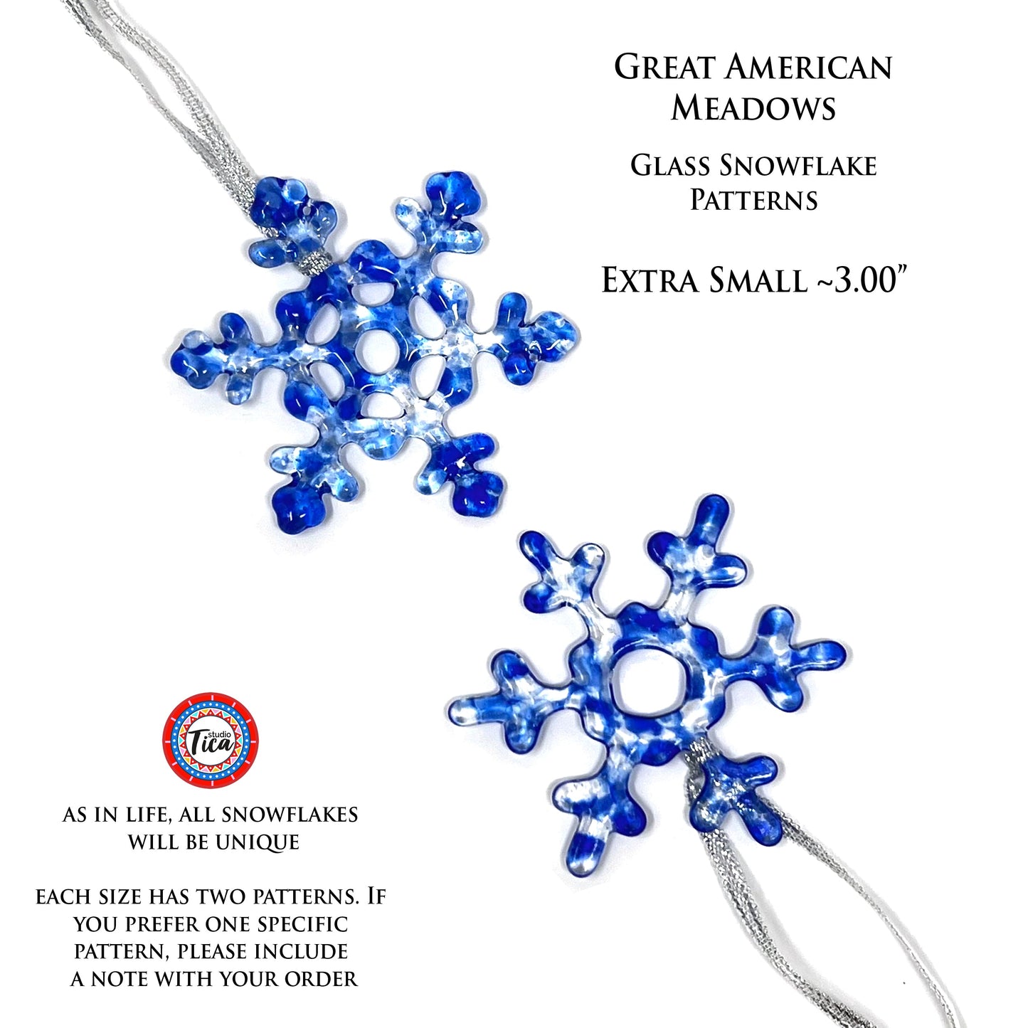 Copo de nieve de cristal hecho a mano - American Meadows - by studioTica