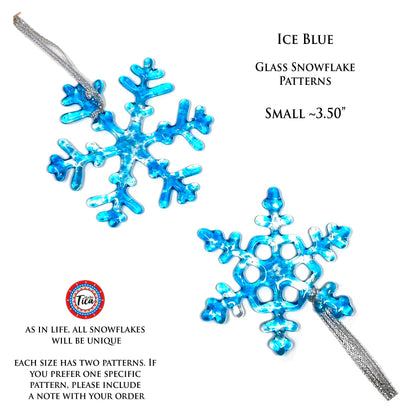 Copo de nieve de cristal hecho a mano - Azul hielo - de studioTica