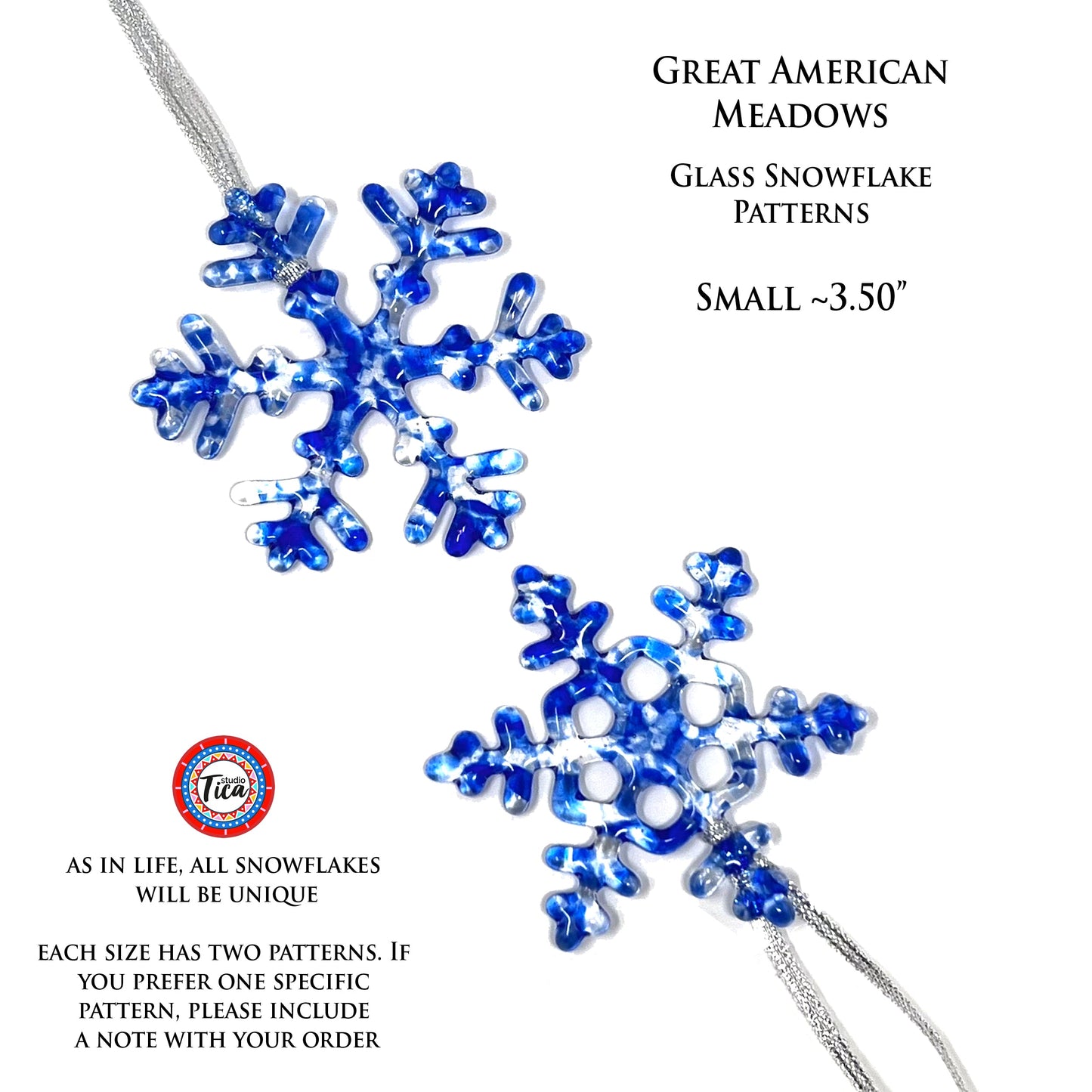 Copo de nieve de cristal hecho a mano - American Meadows - by studioTica