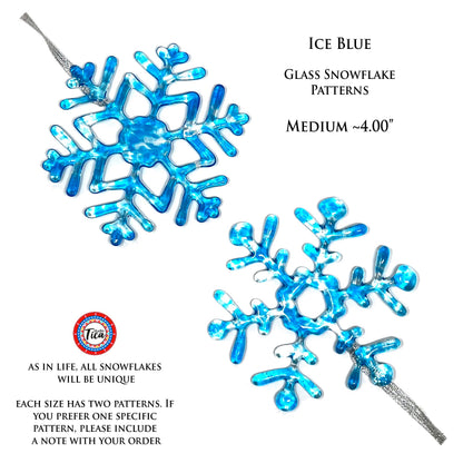 Copo de nieve de cristal hecho a mano - Azul hielo - de studioTica