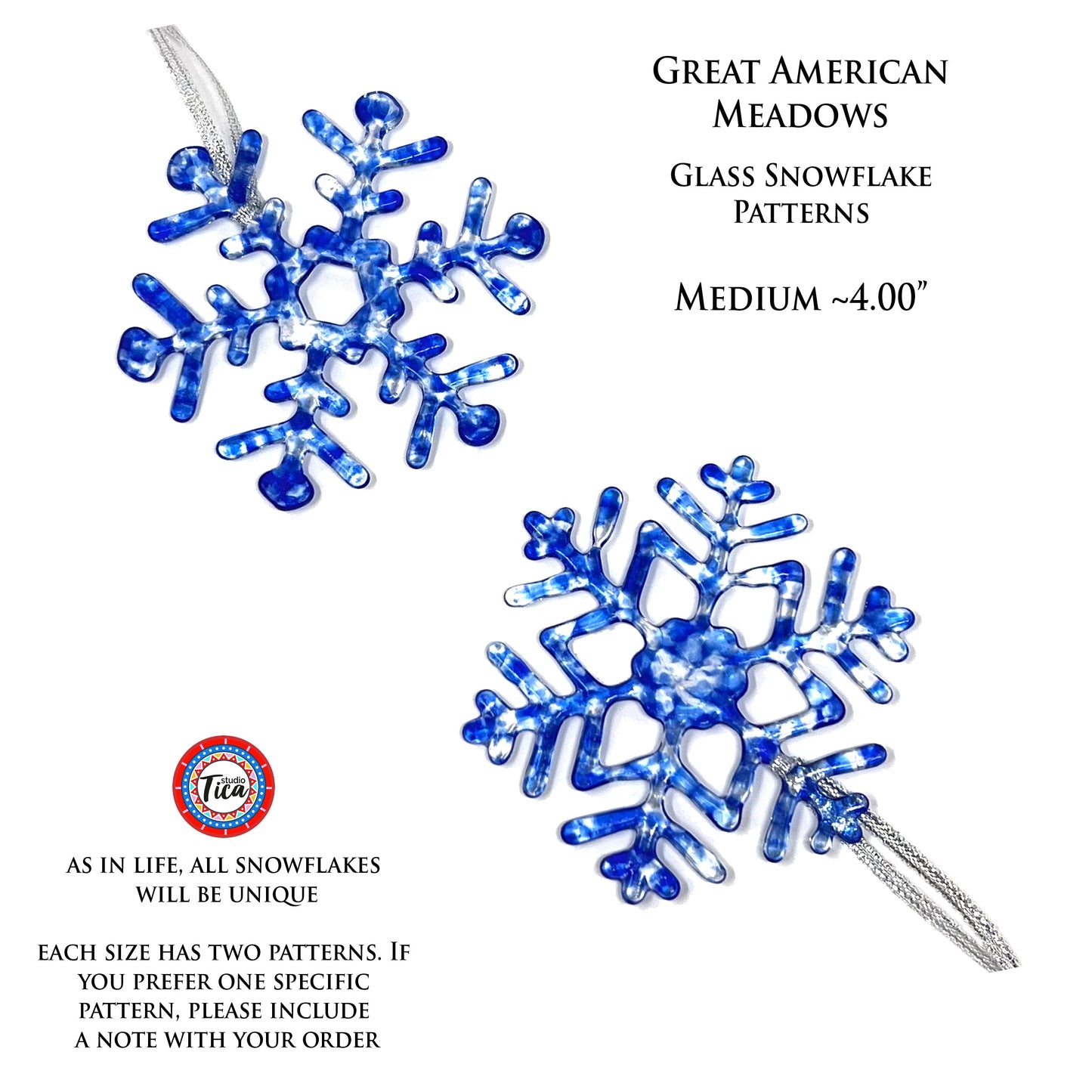 Copo de nieve de cristal hecho a mano - American Meadows - by studioTica