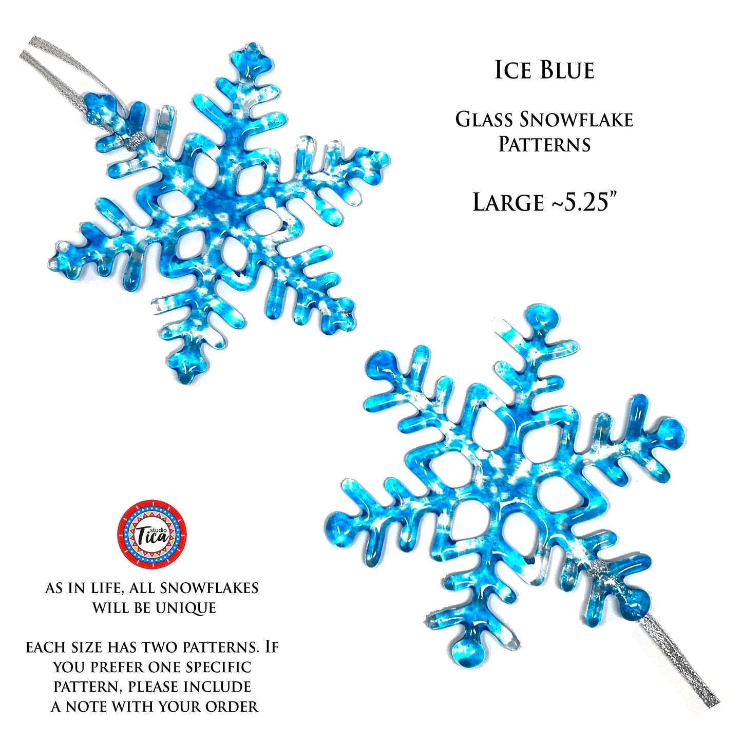 Copo de nieve de cristal hecho a mano - Azul hielo - de studioTica