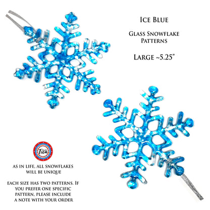 Copo de nieve de cristal hecho a mano - Azul hielo - de studioTica