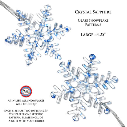 Copo de nieve de vidrio hecho a mano - Cristal de zafiro - de studioTica