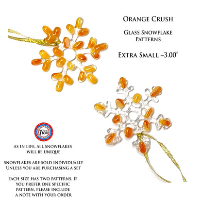 Copo de nieve de vidrio hecho a mano - Orange Crush - de studioTica