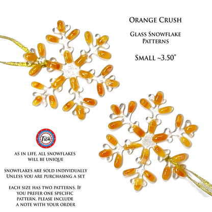 Copo de nieve de vidrio hecho a mano - Orange Crush - de studioTica