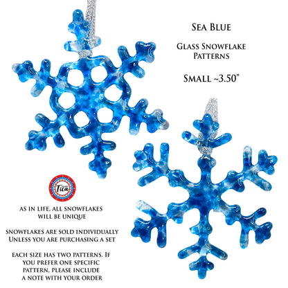 Copo de Nieve de Cristal Hecho a Mano - Azul Marino - de studioTica