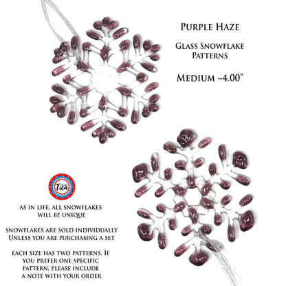 Copo de nieve de vidrio hecho a mano - Purple Haze - de studioTica