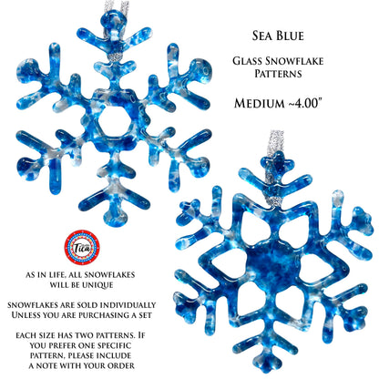 Copo de Nieve de Cristal Hecho a Mano - Azul Marino - de studioTica