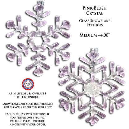 Copo de Nieve de Cristal Hecho a Mano - Rosa Rubor - de studioTica